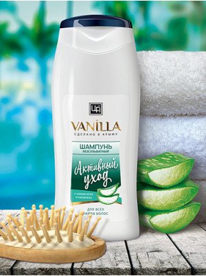Бессульфатный шампунь с соком Алоэ и каланхоэ для всех типов волос Vanilla
